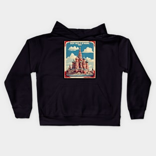 Saint Basils Cathedral Russia Vintage Tourism Poster Kids Hoodie